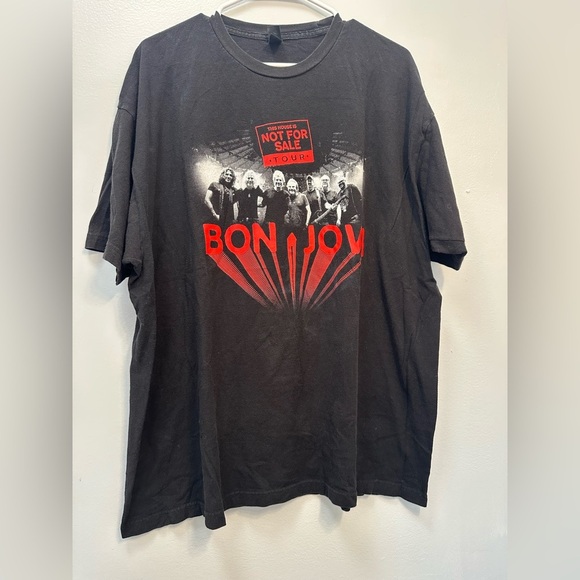 Tultex Other - Tultex Black and Red Bon Jovi Graphic Tee